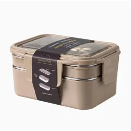Portapranzo in acciaio inox con posate MY BOX / Beige