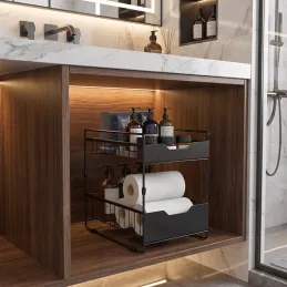 Cestello estraibile per cucina o bagno ZORA 300 mm / Antracite