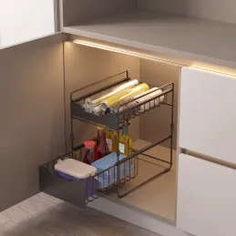 Cestello estraibile per cucina o bagno ZORA 300 mm / Antracite