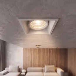 Faretto da incasso orientabile di design ADAMO SQUARE / Bianco opaco