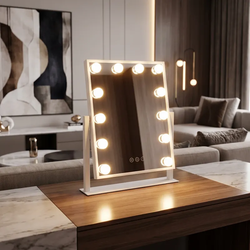 Specchio cosmetico con luce LED MELANIA MINI / Bianco