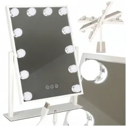 Specchio cosmetico con luce LED MELANIA MINI / Bianco