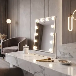 Specchio cosmetico con luce LED MELANIA MINI / Bianco