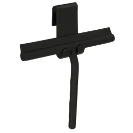 Raschietto per acqua con supporto per parete in vetro / Nero
