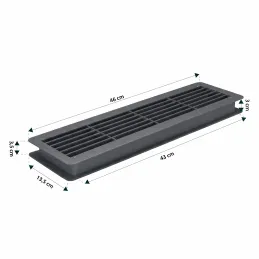 Griglia di ventilazione bifacciale per porta 430 x 115 mm / Grafite