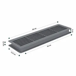 Griglia di ventilazione bifacciale per porta 430 x 115 mm / Grigia