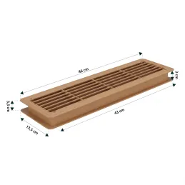 Griglia di ventilazione bifacciale per porta 430 x 115 mm / Rovere
