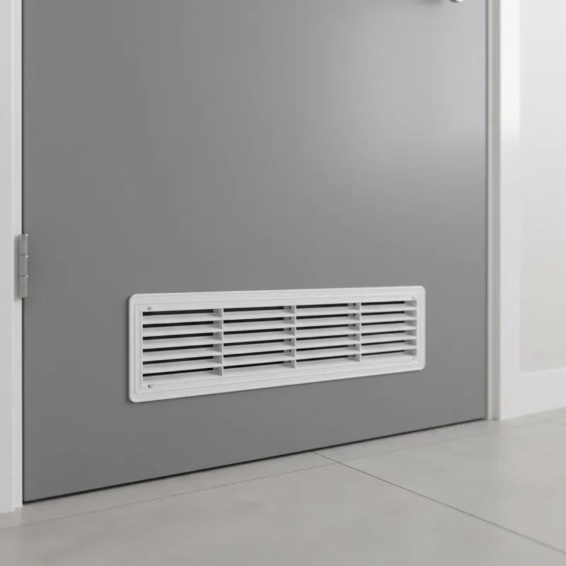 Griglia di ventilazione bifacciale per porta 430 x 115 mm / Bianco opaco