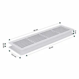 Griglia di ventilazione bifacciale per porta 430 x 115 mm / Bianco opaco