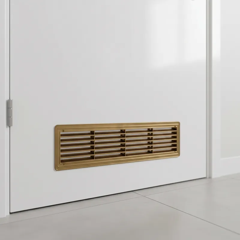 Griglia di ventilazione bifacciale per porta 430 x 115 mm / Patina oro