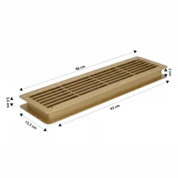 Griglia di ventilazione bifacciale per porta 430 x 115 mm / Patina oro