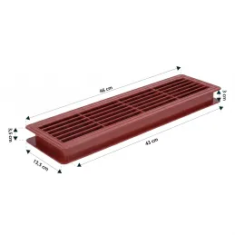 Griglia di ventilazione bifacciale per porta 430 x 115 mm / Calvados