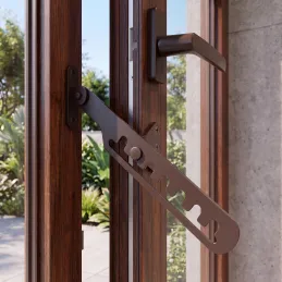 Ferramenta di sicurezza per bloccare le finestre – 2 pz / Marrone