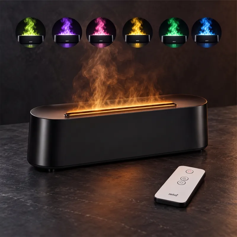 Diffusore di aromi a LED con effetto fiamma GALO / Nero