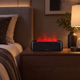 Diffusore di aromi a LED con effetto fiamma GALO / Nero