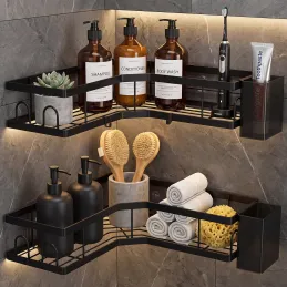Set di 2 mensole angolari sospese SAND / Nero opaco