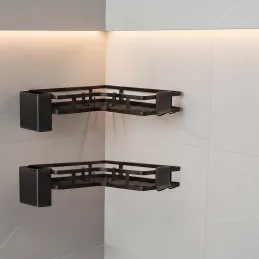 Set di 2 mensole angolari sospese SAND / Nero opaco