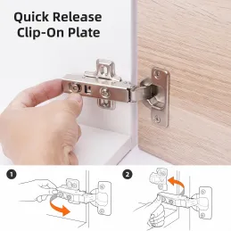 Cerniera CLIP ad applicazione esterna con ammortizzatore e piastrina 765177