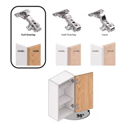 Cerniera CLIP ad applicazione esterna con ammortizzatore e piastrina 765177