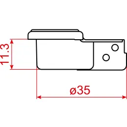 Cerniera semi-applicata CLIP con ammortizzazione e con piastrina