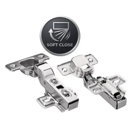 Cerniera semi-applicata CLIP con ammortizzazione e con piastrina