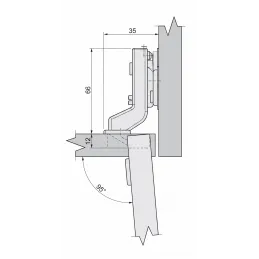 Cerniera a inserto CLIP con ammortizzatore e basetta