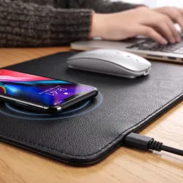 Tappetino per mouse con ricarica wireless per telefono LUXPAD / Nero