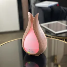Umidificatore ad ultrasuoni a LED con telecomando DROP / Legno naturale