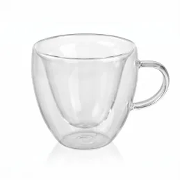 Bicchiere termico per caffè HEART 240 ml / Trasparente