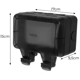 Presa elettrica da esterno GARDENIA SCHUKO 2x230V / Nero opaco