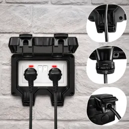 Presa elettrica da esterno GARDENIA SCHUKO 2x230V / Nero opaco