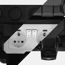 Presa elettrica da esterno GARDENIA SCHUKO 2x230V / Nero opaco