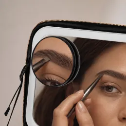 Beauty bag with LED mirror GRANDIO / Black