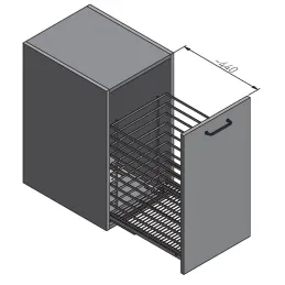 Cestello estraibile per biancheria con ammortizzazione e fissaggio alla porta ALO / Antracite