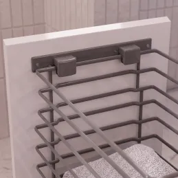 Cestello estraibile per biancheria con ammortizzazione e fissaggio alla porta ALO / Antracite