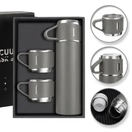 Termos elegante con 3 bicchieri 400 ml / Grigio