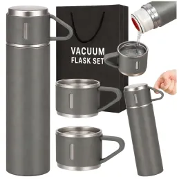 Termos elegante con 3 bicchieri 400 ml / Grigio