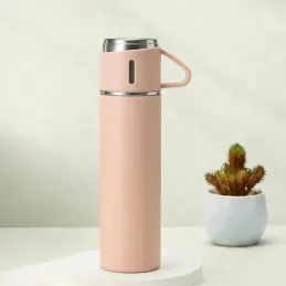 Termos elegante con 3 bicchieri 400 ml / Rosa
