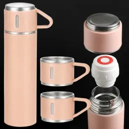 Termos elegante con 3 bicchieri 400 ml / Rosa
