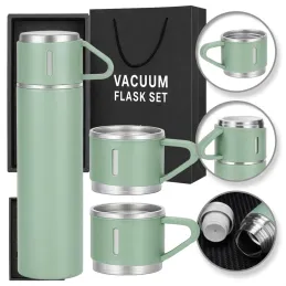 Termos elegante con 3 bicchieri 400 ml / Verde