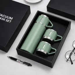 Termos elegante con 3 bicchieri 400 ml / Verde