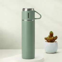 Termos elegante con 3 bicchieri 400 ml / Verde
