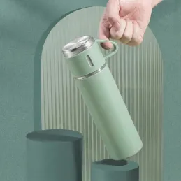 Termos elegante con 3 bicchieri 400 ml / Verde