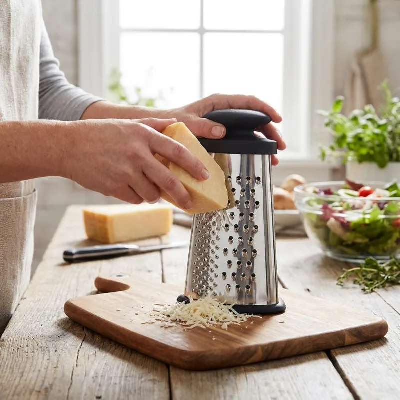 Grattugia per formaggio in acciaio inox / Acciaio inox - nero
