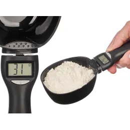 Mestolo da cucina con display LCD e bilancia XXL / Nero opaco