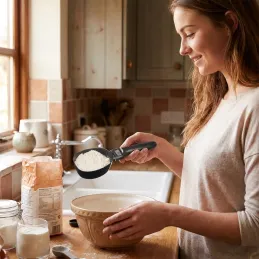 Mestolo da cucina con display LCD e bilancia XXL / Nero opaco