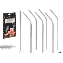 Set 6 pz cannucce in acciaio inox per bevande / Acciaio inox