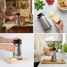 Grattugia per formaggio in acciaio inox / Acciaio inox - nero