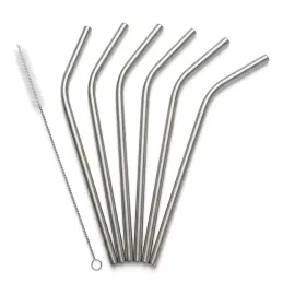 Set 6 pz cannucce in acciaio inox per bevande / Acciaio inox