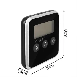 Termometro LCD per alimenti con sonda e magnete / Nero